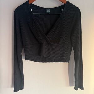 Wild Fable Black Ribbed Crop Top